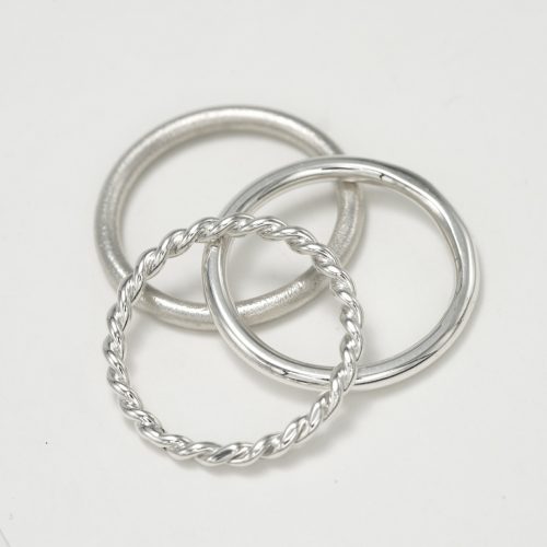 Three together silver rings