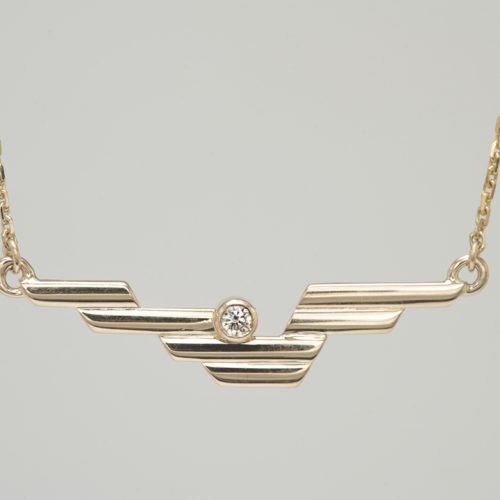 Gold necklace "Stripes"