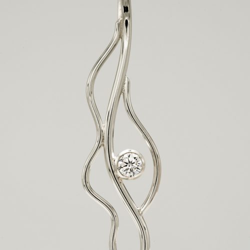Silver necklace with white cubic zirconium