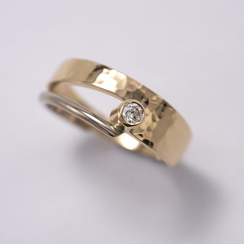 Gold and white gold with diamond