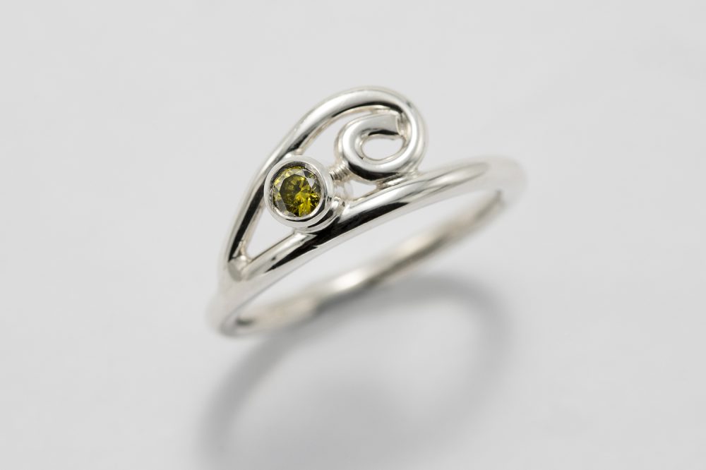 Silver ring with cubic zirconium