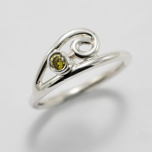 Silver ring with cubic zirconium
