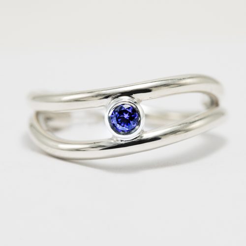Silver ring with cubic zirconium