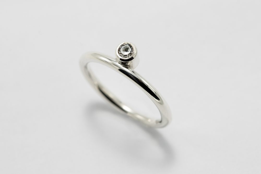 Silver ring with cubic zirconium