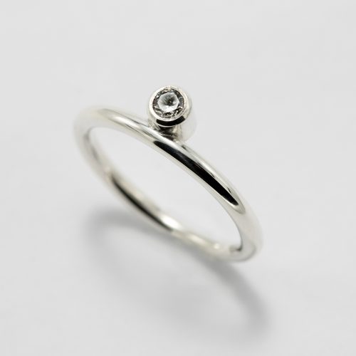 Silver ring with cubic zirconium